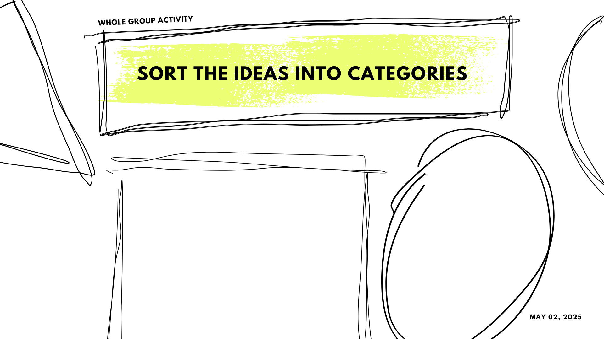 Sort the ideas into categories